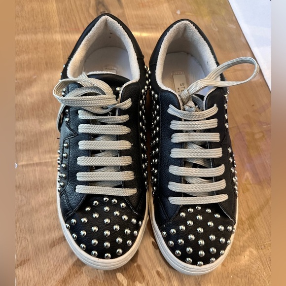 Steven Steve Madden Studded Black Sneakers - Picture 1 of 6